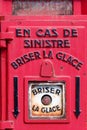 Detail of an old fire department emergency call terminal in France Royalty Free Stock Photo