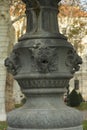 Detail of the old fountain in the autumn