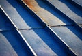 Detail of the old galvanized metal roof