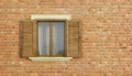 Detail of an old house with brick wall Royalty Free Stock Photo