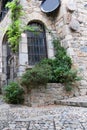 Detail of an old house in a medieval fortress in Tossa de Mar, Spain.