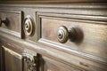 Detail of an old knob turned wood - Old Tuscany furniture - Italy, 19th century