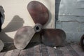 large three-bladed ship propeller from the Second World War