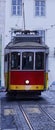 Detail of a old lisbon tram Royalty Free Stock Photo