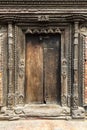 Detail of the old ornate door at Durbar Square in Lalitpur, Patan, Kathmandu Valley, Nepal