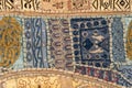 Detail old patchwork carpet, India. Close up Royalty Free Stock Photo