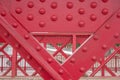 Detail of old red metal bridge Royalty Free Stock Photo