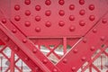 Detail of old red metal bridge Royalty Free Stock Photo