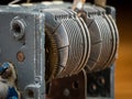 Detail of an old rotary variable capacitor Royalty Free Stock Photo