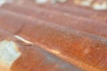 Detail of old rusty corrugated metal sheet Royalty Free Stock Photo