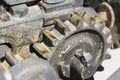 Detail of old rusty gears, transmission wheels. Royalty Free Stock Photo