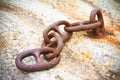 Detail of an old rusty metal chain Royalty Free Stock Photo