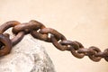 Detail of an old rusty metal chain Royalty Free Stock Photo