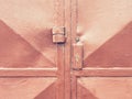 Detail of rusty metal lock latch on the old door. Old fashion door gate Royalty Free Stock Photo