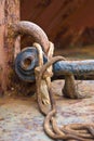 Detail from an old ship, a tugboat Royalty Free Stock Photo