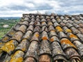 Detail of an old tiled roof Royalty Free Stock Photo