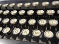 Detail of an old type writer keyboard