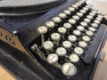 Detail of an old type writer keyboard Royalty Free Stock Photo