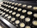 Detail of an old type writer keyboard Royalty Free Stock Photo