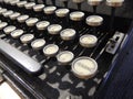 Detail of an old type writer keyboard Royalty Free Stock Photo