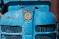 Detail of old vintage veteran tractor Zetor from former Czechoslovakia stands on field