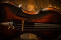 Detail of old violin in vintage style Royalty Free Stock Photo
