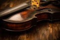 Detail of old violin in vintage style Royalty Free Stock Photo