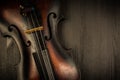 Detail of old violin in vintage style Royalty Free Stock Photo