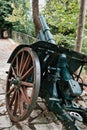 Detail of an Old Wheeled Artillery Canon, Greece Royalty Free Stock Photo