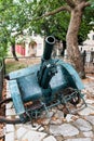 Detail of an Old Wheeled Artillery Canon, Greece Royalty Free Stock Photo