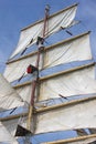 Detail of old white sailing ship Royalty Free Stock Photo