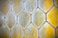 Detail of an old window with handmade leaded glass Royalty Free Stock Photo