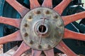 Detail of an Old Wood Spoke Gun carriage Wheel, Greece