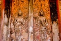 detail of an old wooden door, digital photo picture as a background , taken in Sisaket temple laos, asia , taken in Sisaket temple Royalty Free Stock Photo