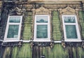 Detail of old wooden house in Tomsk Royalty Free Stock Photo