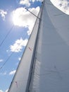 Detail Onboard Sailboat Sailing in Martha`s Vineyard Sound