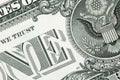 Detail from one us dollar banknote Royalty Free Stock Photo