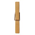 Detail of One Wooden Clothespin or Clothes Peg