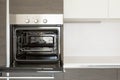 Detail of open kitchen oven Royalty Free Stock Photo