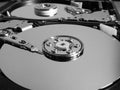 Detail from an opened hard disk Royalty Free Stock Photo