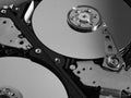 Detail from an opened hard disk Royalty Free Stock Photo