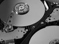 Detail from an opened hard disk Royalty Free Stock Photo