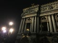 Detail of Opera Garnier at night, Paris, France Royalty Free Stock Photo