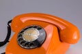 Detail orange vintage dial telephone Royalty Free Stock Photo