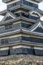 Detail of Original Keep Tenshu of Matsumoto Castle Matsumoto-jo. Nagano Prefecture, Japan