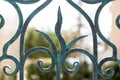 Detail, ornament of wrought iron fence
