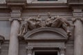 Eighth marble trabeation of the Palazzo Nuovo, Mai library in Bergamo, Italy.