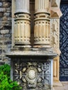 Detail of Ornate External Stonework, Peles castle, Romania Royalty Free Stock Photo