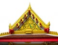 Detail of ornately decorated temple roof