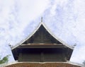 Detail of ornately decorated temple roof